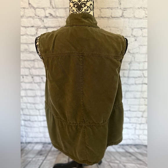 *GUC* Women's LUCKY BRAND Military Green Denim Cargo Vest Size: S Small - Picture 3 of 8